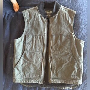 Filson Men's Olive Green tin cloth Vest